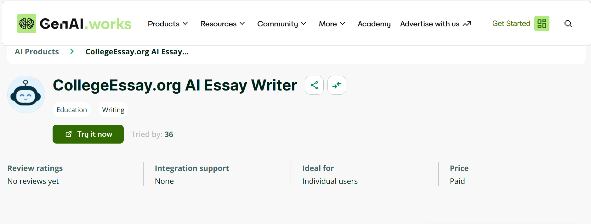 CollegeEssay.org AI