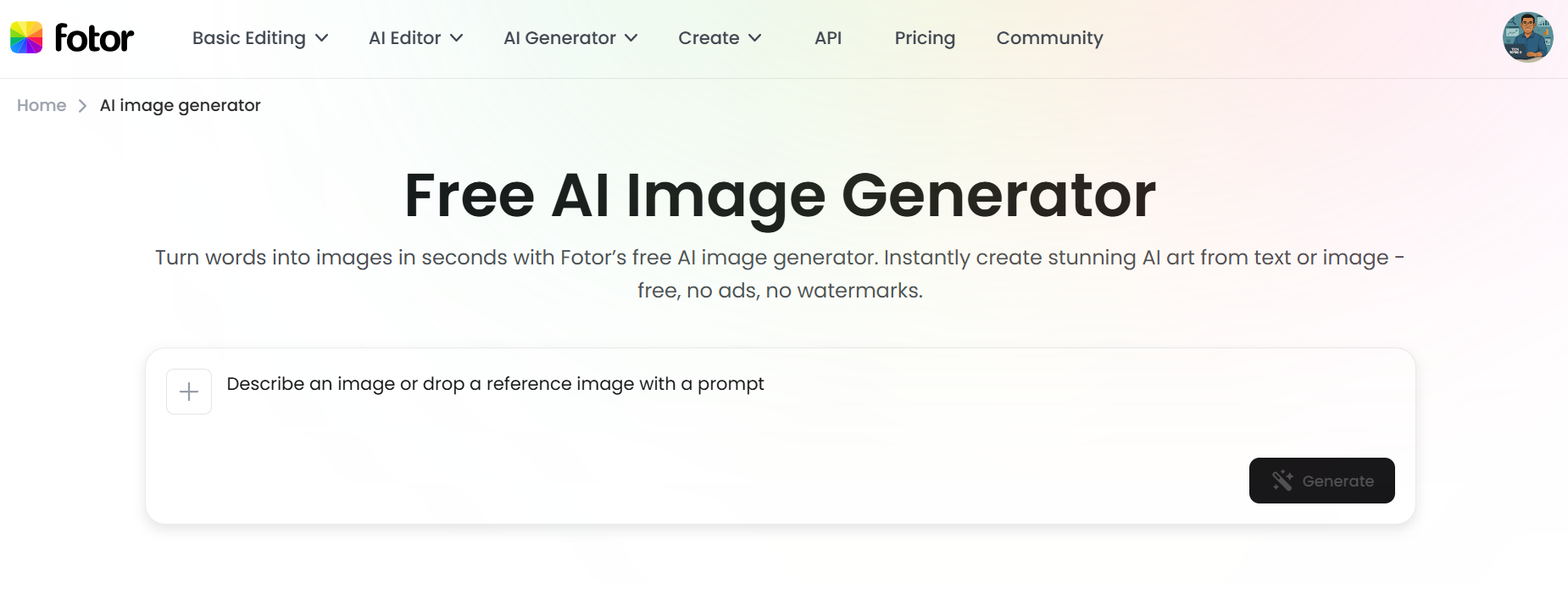 Fotor AI Image Generator
