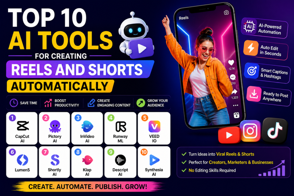 Top 10 AI Tools for Creating Reels and Shorts Automatically
