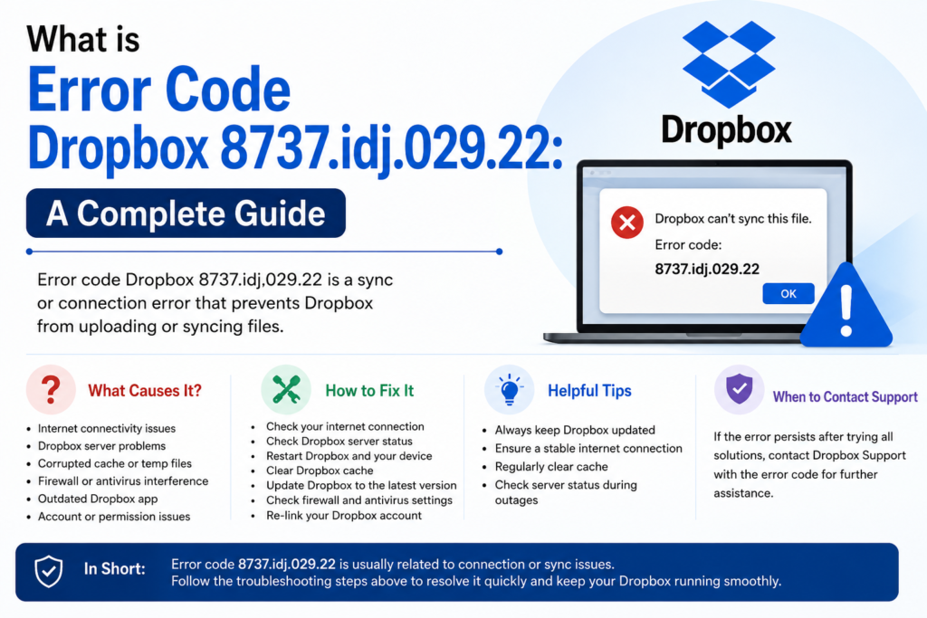 What is Error Code Dropbox 8737.idj.029.22 A Complete Guide