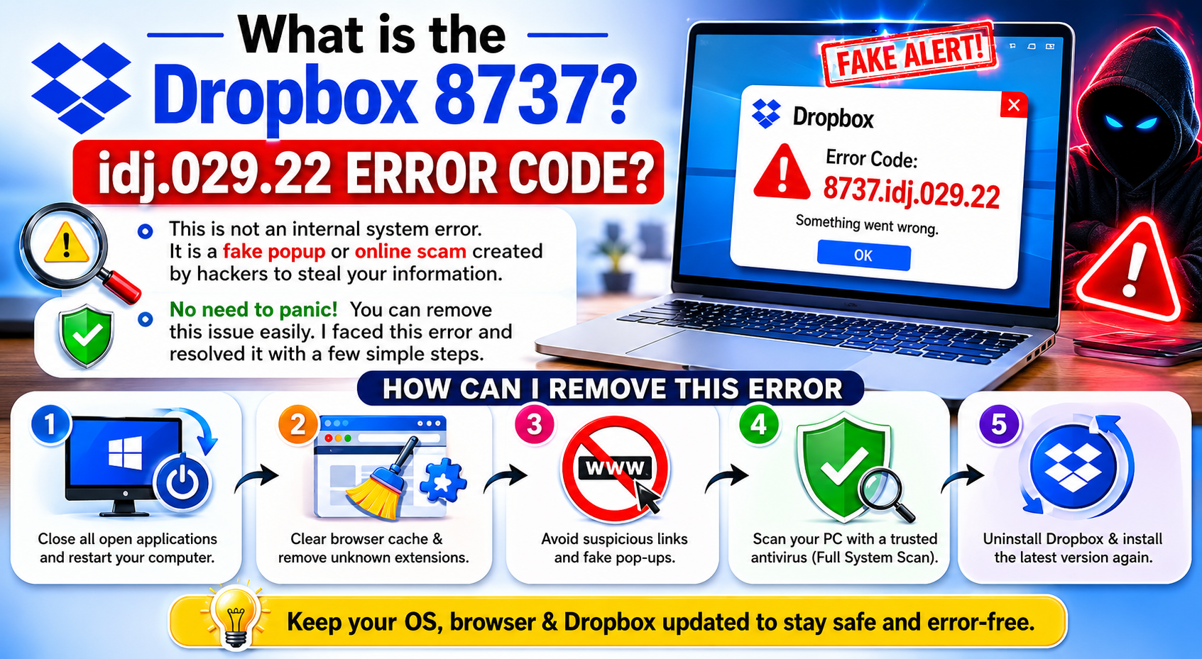 What is the Dropbox 8737 idj.029.22 error code